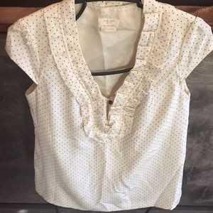 kate spade Tops - Cream with black dot ruffle blouse kate spade Tops - Cream with black dot ruffle blouse